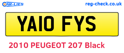 YA10FYS are the vehicle registration plates.