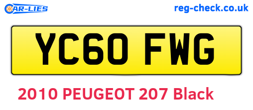 YC60FWG are the vehicle registration plates.
