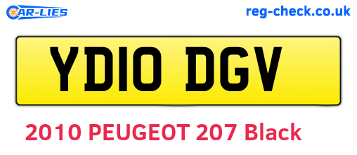 YD10DGV are the vehicle registration plates.