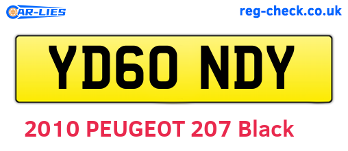 YD60NDY are the vehicle registration plates.