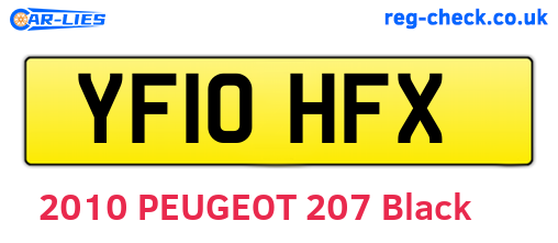 YF10HFX are the vehicle registration plates.