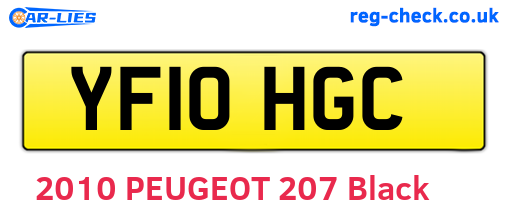 YF10HGC are the vehicle registration plates.