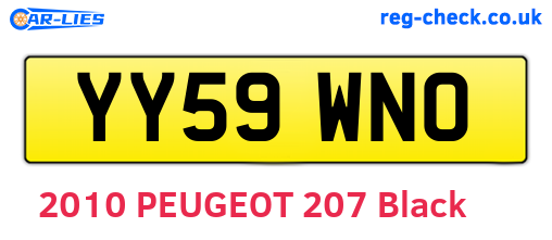 YY59WNO are the vehicle registration plates.