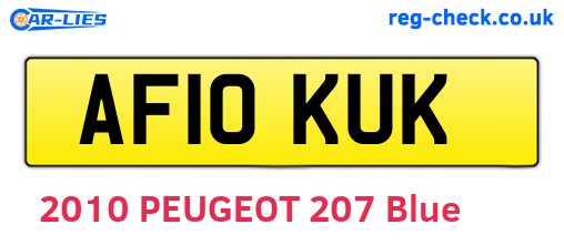 AF10KUK are the vehicle registration plates.
