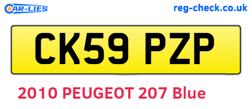 CK59PZP are the vehicle registration plates.