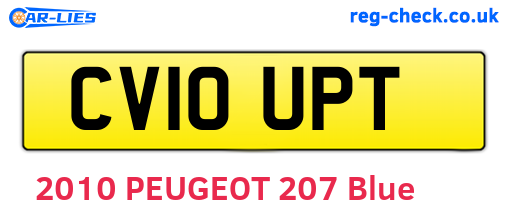 CV10UPT are the vehicle registration plates.