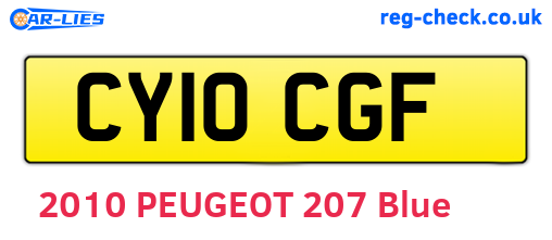 CY10CGF are the vehicle registration plates.