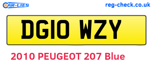 DG10WZY are the vehicle registration plates.
