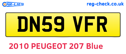 DN59VFR are the vehicle registration plates.