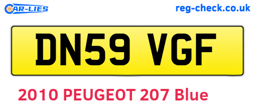 DN59VGF are the vehicle registration plates.