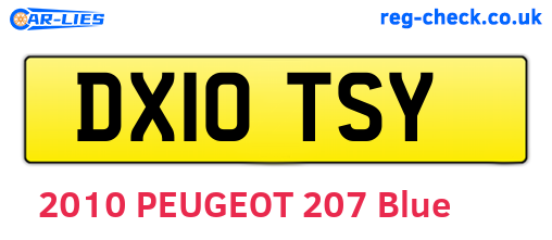 DX10TSY are the vehicle registration plates.