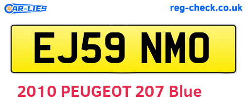 EJ59NMO are the vehicle registration plates.