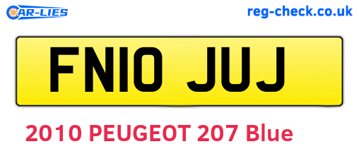 FN10JUJ are the vehicle registration plates.
