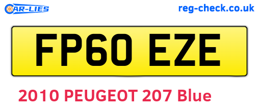 FP60EZE are the vehicle registration plates.