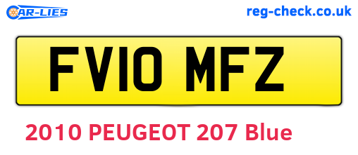 FV10MFZ are the vehicle registration plates.