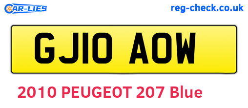 GJ10AOW are the vehicle registration plates.