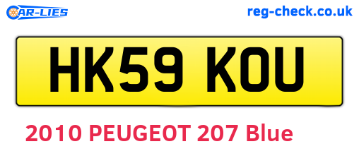 HK59KOU are the vehicle registration plates.