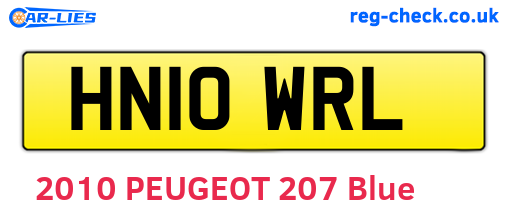 HN10WRL are the vehicle registration plates.