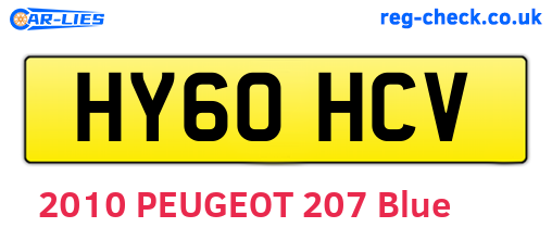 HY60HCV are the vehicle registration plates.
