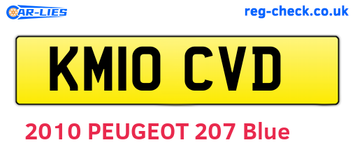 KM10CVD are the vehicle registration plates.