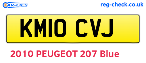 KM10CVJ are the vehicle registration plates.