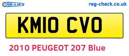 KM10CVO are the vehicle registration plates.