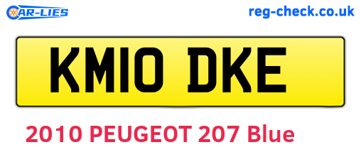 KM10DKE are the vehicle registration plates.