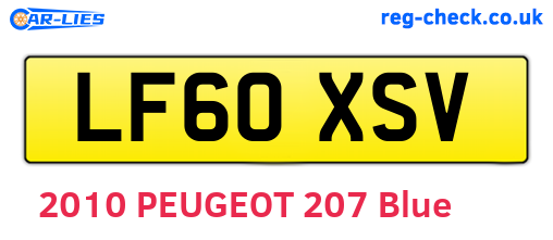 LF60XSV are the vehicle registration plates.