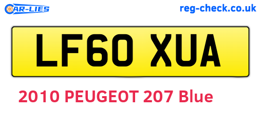 LF60XUA are the vehicle registration plates.