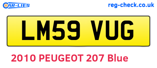 LM59VUG are the vehicle registration plates.