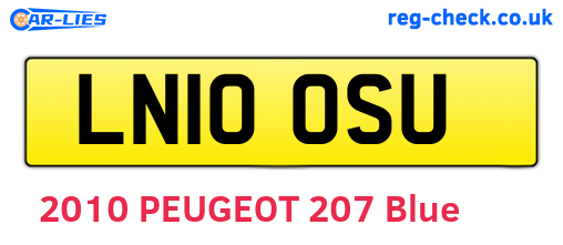 LN10OSU are the vehicle registration plates.