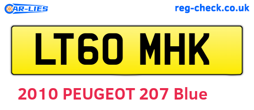 LT60MHK are the vehicle registration plates.