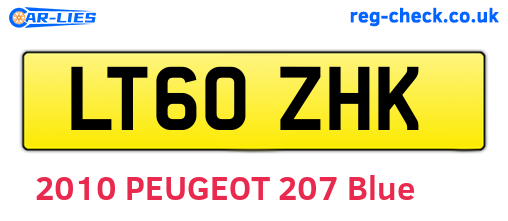 LT60ZHK are the vehicle registration plates.