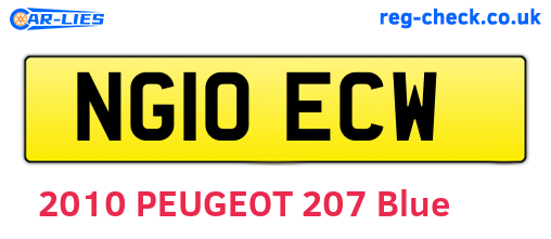 NG10ECW are the vehicle registration plates.