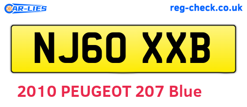 NJ60XXB are the vehicle registration plates.
