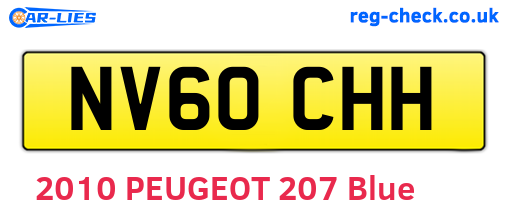 NV60CHH are the vehicle registration plates.