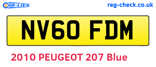 NV60FDM are the vehicle registration plates.