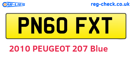 PN60FXT are the vehicle registration plates.