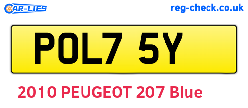 POL75Y are the vehicle registration plates.