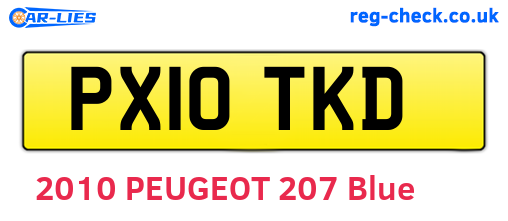 PX10TKD are the vehicle registration plates.