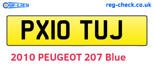 PX10TUJ are the vehicle registration plates.