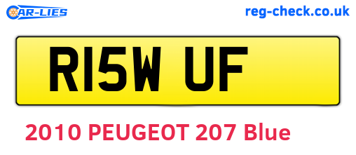 R15WUF are the vehicle registration plates.
