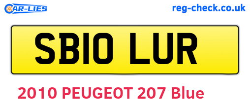 SB10LUR are the vehicle registration plates.