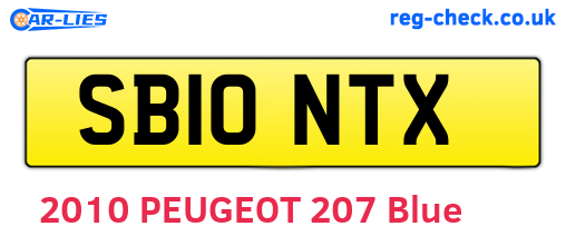 SB10NTX are the vehicle registration plates.