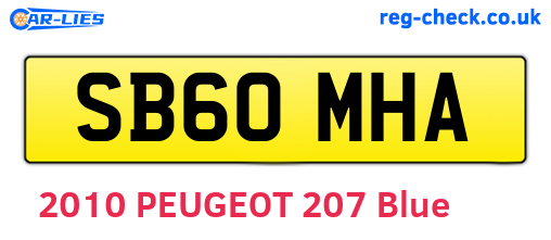 SB60MHA are the vehicle registration plates.