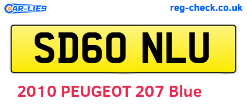 SD60NLU are the vehicle registration plates.