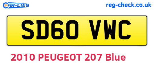 SD60VWC are the vehicle registration plates.