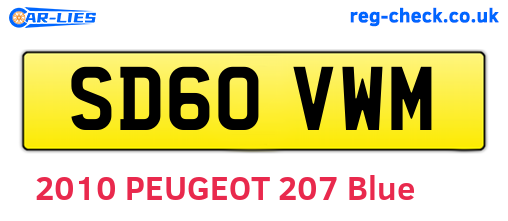 SD60VWM are the vehicle registration plates.