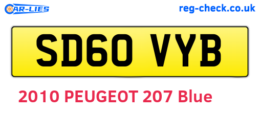 SD60VYB are the vehicle registration plates.