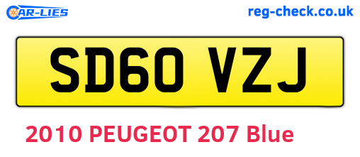 SD60VZJ are the vehicle registration plates.